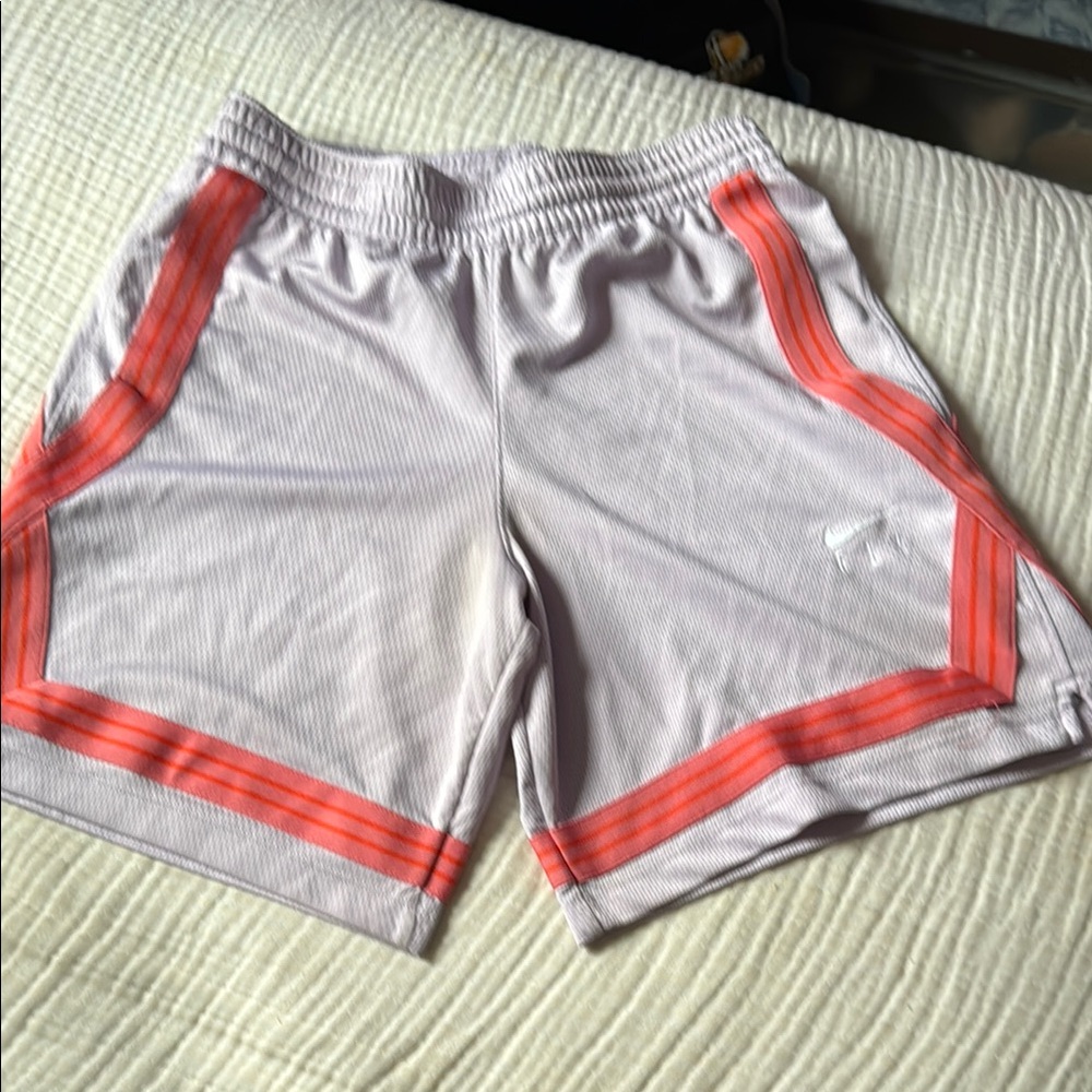Nike Gray and Red Athletic Shorts Lightweight Elastic Waist